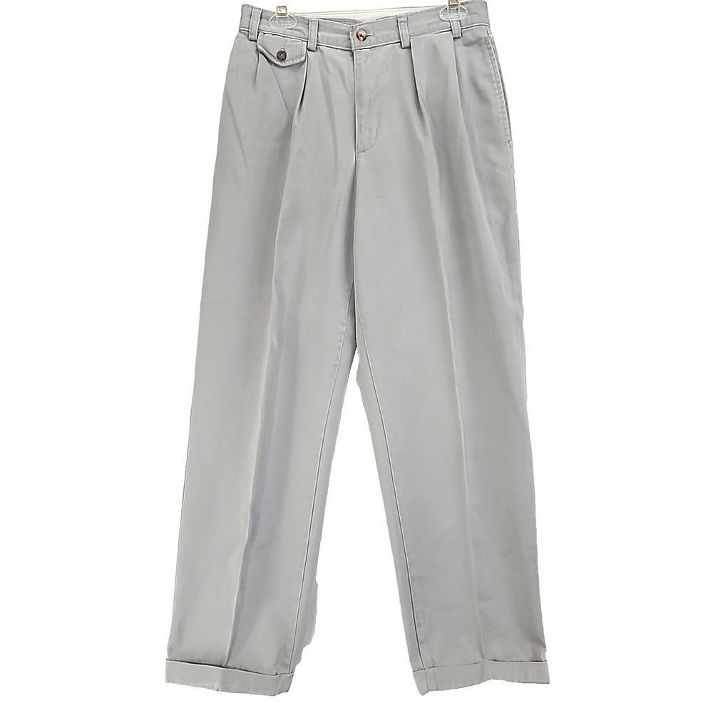 Vtg Calvin Klein Sport Chinos Pleated Front Cuffed Union Made in the USA 31x30